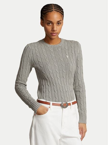 Polo Ralph Lauren Sweter Julianna 211943903001 Szary Regular Fit. Szare swetry nierozpinane damskie Polo Ralph Lauren, xxl, bez wzorów, z bawełny, bez kołnierzyka, bez ramiączek. Za 519.99 zł.