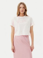 Guess T-Shirt V5GI19 I3Z14 Różowy Regular Fit. Czerwone t-shirty damskie Guess, l, z aplikacjami, z bawełny, bez kołnierzyka, bez ramiączek. Za 109.99 zł.