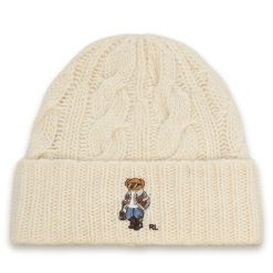 Czapka Polo Ralph Lauren. Białe czapki damskie Polo Ralph Lauren, na zimę, bez wzorów. Za 419.99 zł.