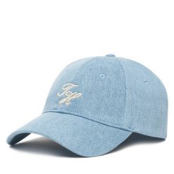 Czapka z daszkiem Tommy Hilfiger. Niebieskie czapki damskie Tommy Hilfiger, bez wzorów. Za 149.99 zł.