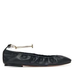 Baleriny TWINSET. Czarne balerinki damskie Twinset, bez wzorów, bez obcasa, bez zapięcia. Za 439.99 zł.