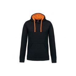 Kontrastowa bluza z kapturem Kariban. Brązowe bluzy męskie KARIBAN, m, bez wzorów, bez ramiączek, z kapturem. Za 177.00 zł.