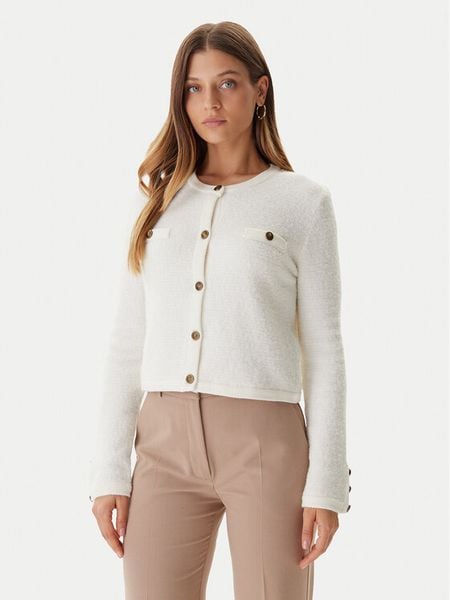 Guess Kardigan W5BR0A Z4040 Écru Slim Fit. Kardigany damskie Guess, xl, z aplikacjami, z syntetyku, bez kołnierzyka. Za 419.99 zł.