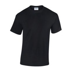 Ciężka Bawełniana Koszulka Unisex Dla Dorosłych. Czarne bluzki damskie GILDAN, xl, bez wzorów, z bawełny, sportowe, bez kołnierzyka, bez ramiączek. Za 30.99 zł.