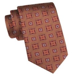 Męski Krawat - Angelo di Monti - Miodowy, Wzór Geometryczny. Pomarańczowe krawaty i muchy Angelo di Monti, bez wzorów, z tkaniny, eleganckie. Za 45.00 zł.