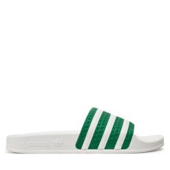 Klapki adidas. Zielone klapki męskie Adidas, bez wzorów, bez zapięcia. Za 129.99 zł.