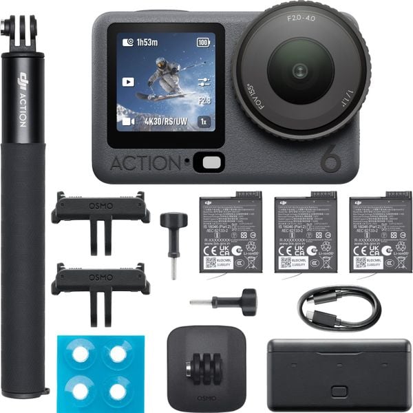 Kamera DJI Osmo Action 6 Adventure Combo czarna. Kamery sportowe Dji. Za 2,291.35 zł.