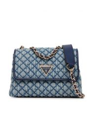 Guess Torebka Giully II Mini HWDD96 73740 Niebieski. Niebieskie listonoszki damskie Guess, z aplikacjami, z materiału, bez dodatków. Za 544.99 zł.