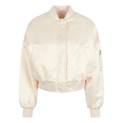 Kurtka Bomberka Damska Satyna Oversized. Brązowe kurtki sportowe damskie Urban Classics, xl, bez wzorów, z satyny, bez ramiączek, bez kaptura, trekkingowe. Za 286.99 zł.