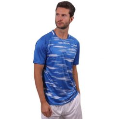 Koszulka Givova Pixel. Niebieskie bluzki damskie Givova, bez wzorów, sportowe, bez kołnierzyka, bez ramiączek. Za 69.01 zł.