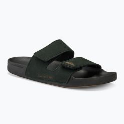 Klapki męskie Quiksilver Rivi Leather Double Adjust black 1. Czarne klapki męskie Quiksilver, bez wzorów, bez zapięcia. Za 179.99 zł.