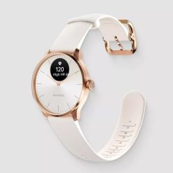 Zegarek Withings Scanwatch Light - zegarek z funkcją EKG, pomiarem pulsu i SPO2 oraz mierzeniem aktywności fizycznej i snu (37mm, rose gold-sand). Czerwone zegarki smartwatch Withings, bez wzorów. Za 1,461.99 zł.