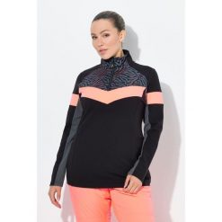 Damskie Koszulka funkcyjna dopasowana półgolf długi rękaw z recyklingu. Czarne koszulki sportowe damskie Ulla Popken, plus size, bez wzorów, z elastanu, bez ramiączek, na golfa. W wyprzedaży za 223.99 zł.