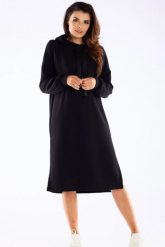 Bluzowa sukienka z kapturem bawełna premium czarna. Czarne sukienki damskie Infinite You, na co dzień, m, bez wzorów, z bawełny, bez kołnierzyka, bez ramiączek, maxi. Za 289.00 zł.