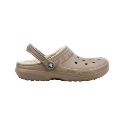 Klapki Crocs Classic Lined Clog Dorośli. Brązowe klapki damskie Crocs, bez wzorów, z syntetyku, bez obcasa, bez zapięcia. Za 263.00 zł.