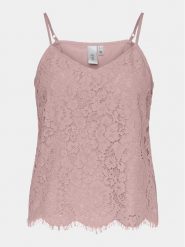 YAS Top Perla 26032812 Różowy Regular Fit. Czerwone topy damskie YAS, l, bez wzorów, z syntetyku, bez kołnierzyka, bez ramiączek. Za 199.99 zł.