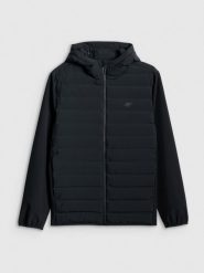 4F Kurtka z wypełnieniem syntetycznym męska - czarna XL. Czarne kurtki męskie 4F, na zimę, m, bez wzorów, z materiału, bez kaptura. Za 349.99 zł.