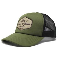 Czapka Trucker - Wyściełana / Rozmiar uniwersalny (Oliwkowy/Czarny). Zielone czapki damskie SURF MONKEY, z aplikacjami, sportowe. Za 159.95 zł.