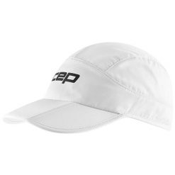 Sportowa czapka z daszkiem do biegania unisex lekka regulowana CORE Run CEP. Białe czapki damskie CEP, bez wzorów, sportowe. Za 84.00 zł.