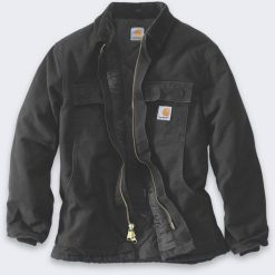 Kurtka Carhartt Firm Duck Traditional BLACK. Czarne kurtki męskie Carhartt, m, bez wzorów, bez kaptura. Za 585.30 zł.