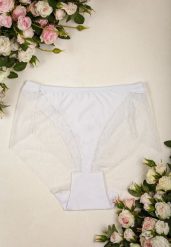 Białe Koronkowe Majtki z Wysoką Talią o Fasonie Fig Tamava. Białe majtki damskie Renee, z koronki. Za 9.99 zł.