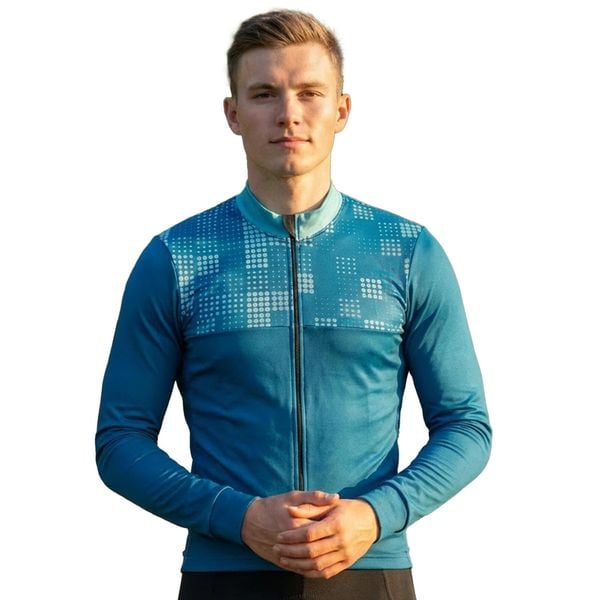 Ocieplona koszulka kolarska z długim rękawem Ordino. Niebieskie bluzy męskie C-LAB, na zimę, m, bez wzorów, sportowe, bez ramiączek, bez kaptura. Za 495.83 zł.