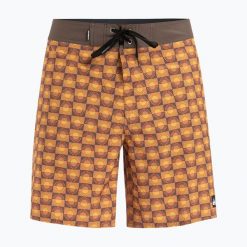 Szorty kąpielowe męskie Quiksilver Surfsilk Straight Leg 18". Brązowe kąpielówki męskie Quiksilver, bez wzorów, sportowe. Za 239.99 zł.