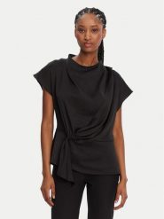 Bruuns Bazaar Bluzka Acacia BBW4427 Czarny Regular Fit. Czarne bluzki damskie Bruuns Bazaar, bez wzorów, z syntetyku, bez kołnierzyka, bez ramiączek. Za 199.99 zł.