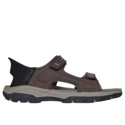 Sandały Skechers Tresmen Reece. Brązowe sandały męskie Skechers, na lato, bez wzorów, z syntetyku, bez zapięcia. Za 277.99 zł.