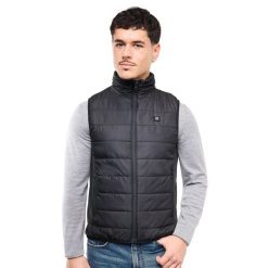 Kamizelka ogrzewana przeciwwiatrowa z wbudowaną baterią unisex ESSENTIAL. Czarne bluzy męskie G-HEAT, na zimę, xl, bez wzorów, biznesowe, bez ramiączek, bez kaptura. Za 435.68 zł.