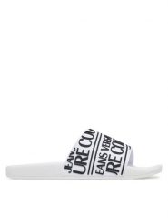 Versace Jeans Couture Klapki 78YA3SQ1 Biały. Białe klapki męskie Versace Jeans Couture, bez wzorów, z jeansu, bez zapięcia. Za 189.99 zł.