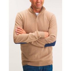Sweter Męski TBS Malikcam. Brązowe swetry męskie TBS, na zimę, m, bez wzorów, eleganckie, bez kołnierzyka, bez ramiączek. Za 289.45 zł.