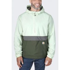 Kurtka męska przeciwdeszczowa Carhartt Anorak Rain Defender Lightweight. Zielone kurtki męskie Carhartt, l, bez wzorów, sportowe, bez kaptura. Za 454.00 zł.