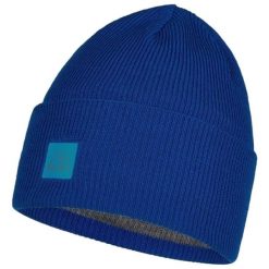 Czapka zimowa z otworem na kucyk Buff Crossknit Beanie. Niebieskie czapki damskie Buff, na zimę, bez wzorów, sportowe. Za 115.15 zł.