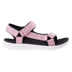 Buty do chodzenia damskie Hi-Tec Apodis. Czerwone obuwie trekkingowe damskie Hi-tec, z materiału, bez zapięcia. Za 99.00 zł.