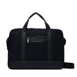 Torba na laptopa Tommy Hilfiger. Czarne torby na laptopa damskie Tommy Hilfiger, bez wzorów, z nylonu. Za 649.99 zł.