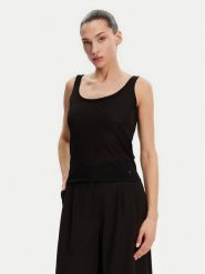 Guess Top W5GR16 Z3E22 Czarny Regular Fit. Czarne topy damskie Guess, l, z aplikacjami, z wiskozy, bez kołnierzyka, bez ramiączek. Za 139.99 zł.