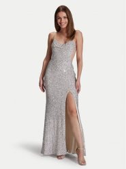 Hey Kyla Sukienka wieczorowa 5AG070HK Srebrny Slim Fit. Szare sukienki damskie Hey Kyla, bez wzorów, z syntetyku, wizytowe, bez kołnierzyka, bez ramiączek. Za 649.99 zł.