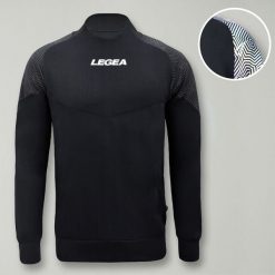 Kobieta Bieganie Kurtka Lekka z Kapturem Czarny-Czarny. Czarne kurtki sportowe damskie Legea, xs, bez wzorów, z materiału, bez ramiączek, z kapturem, do biegania. Za 128.00 zł.