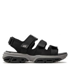 Sandały Skechers. Czarne sandały męskie Skechers, bez wzorów, bez zapięcia. Za 199.99 zł.
