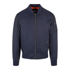 Kurtka Bomberka Męska Basic. Niebieskie kurtki męskie Urban Classics, l, bez wzorów, sportowe, bez kaptura. Za 221.99 zł.