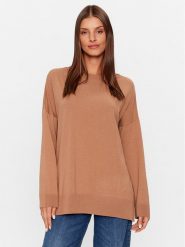 Kontatto Sweter 3M1141 Brązowy Regular Fit. Brązowe swetry nierozpinane damskie Kontatto, m, bez wzorów, z wiskozy, bez kołnierzyka, bez ramiączek. Za 259.99 zł.