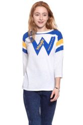 WRANGLER T SHIRT DAMSKI B&Y LS LOOSE TEE WHITE W723LEA12 112130926. Białe t-shirty damskie Wrangler, m, bez wzorów, bez kołnierzyka, bez ramiączek. W wyprzedaży za 39.99 zł.