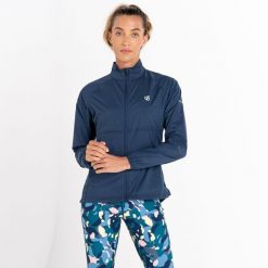 Kurtka turystyczna damska Resilent II Dare 2B. Niebieskie kurtki sportowe damskie Dare 2B, l, bez wzorów, z softshellu, bez ramiączek, bez kaptura, trekkingowe. W wyprzedaży za 157.00 zł.