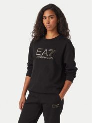 EA7 Emporio Armani Bluza 7W001366 AF12473 MC004 Czarny Regular Fit. Czarne bluzy damskie EA7 Emporio Armani, xxl, bez wzorów, z bawełny, bez ramiączek, bez kaptura. Za 474.99 zł.