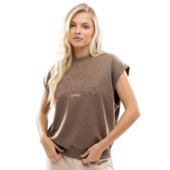 Damska bluza bez rękawów Lifestyle Siroko IBZ Tidal Brown. Brązowe bluzy damskie SIROKO, bez wzorów, z materiału, casualowe, bez ramiączek, bez kaptura. Za 126.00 zł.