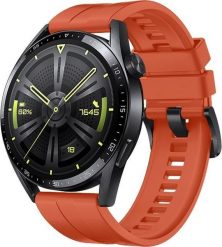 Huawei HUAWEI PASEK SILIKONOWY OPASKA BRANSOLETA DO ZEGARKA SMARTWATCH HUAWEI WATCH GT 3 42MM POMARAŃCZOWY standard. Brązowe zegarki smartwatch Huawei, bez wzorów. Za 19.58 zł.
