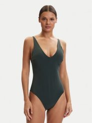 Calvin Klein Swimwear Strój kąpielowy LV00Q61105 Zielony. Zielone stroje kąpielowe damskie Calvin Klein Swimwear, s, bez wzorów, z syntetyku. Za 409.99 zł.