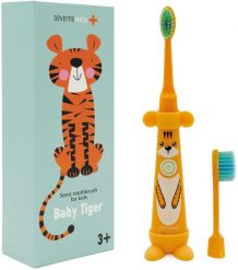 Szczoteczka soniczna elektryczna do zębów dla dzieci 3-12 lat BABY TIGER + 2 końcówki. Szczoteczki soniczne PrzydaSie. Za 75.50 zł.