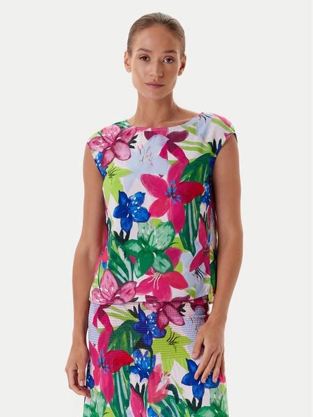 Tatuum Bluzka Afeli T2511.046 Kolorowy Regular Fit. Bluzki damskie Tatuum, bez wzorów, z wiskozy, bez kołnierzyka, bez ramiączek. Za 119.99 zł.